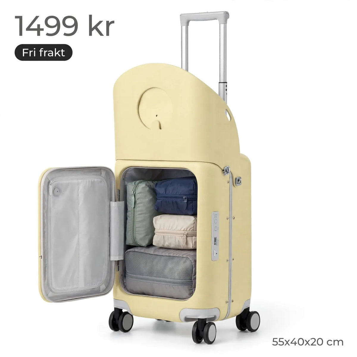 Kabinresväska med barnsits i färg Gul