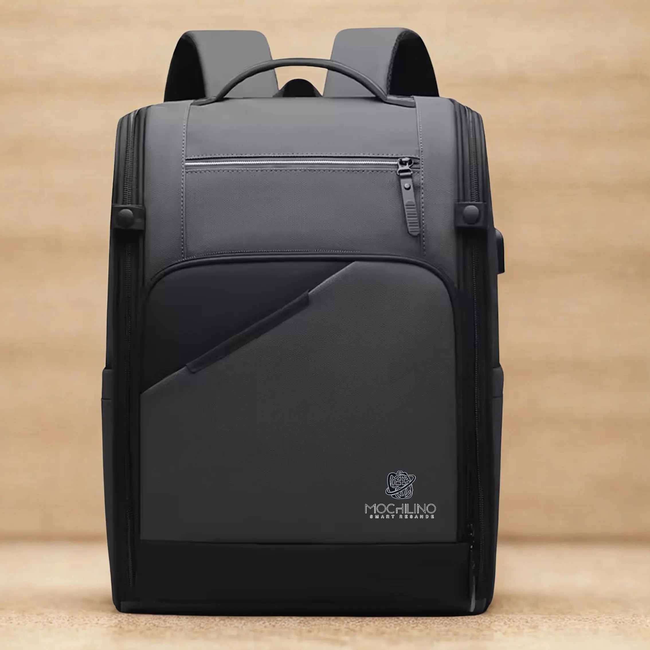 Premium reseryggsäck med laptopfack & USB-laddning – Stil möter funktion Grå