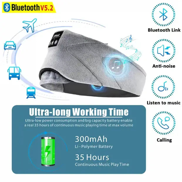 Bluetooth sovmask med trådlösa hörlurar – sov bättre, varva ner och vakna utvilad