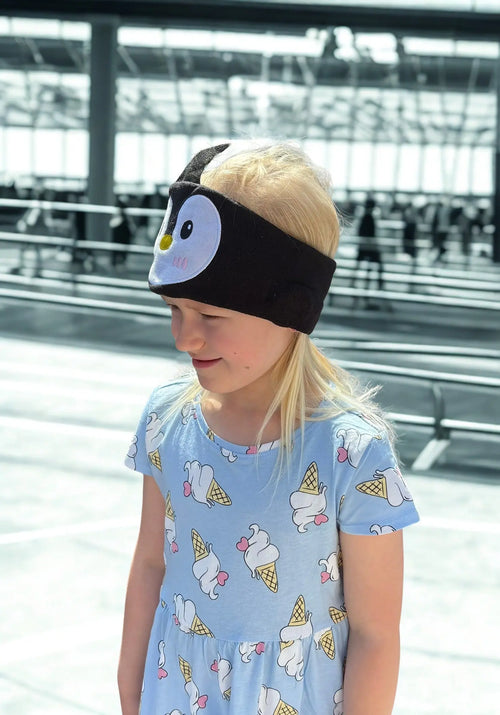😴 Bluetooth Sovmask för Barn – Mjuk, Bekväm och Full av Magi Pingvin Mochilino