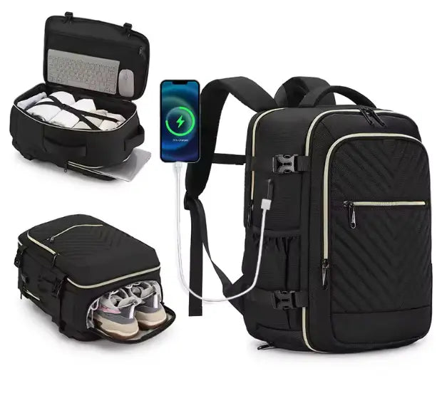 ✈️ Reseryggsäck med USB-laddning & Skofack – Den Ultimata Väskan för Resor och Vardag Mochilino