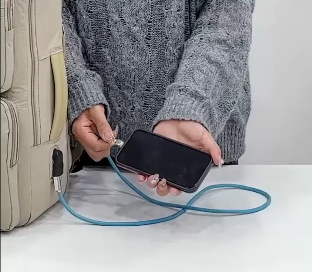 Beige Handbagage med många fack Mochilino